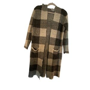 Joseph A Patterned Long Cardigan Sweater